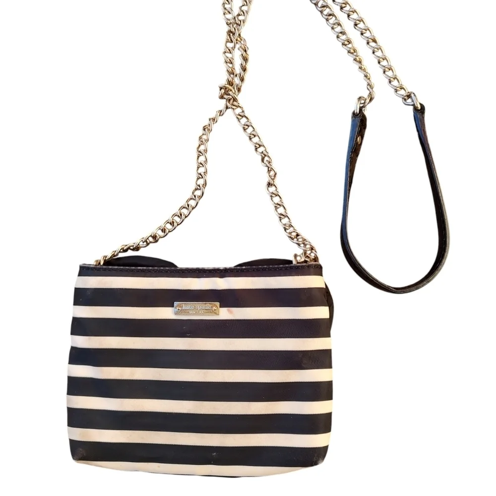 Kate Spade Black and White Floral Crossbody Bag